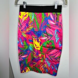Milly Vibrant Multi-Color MIDI Skirt Art to Wear Size 6